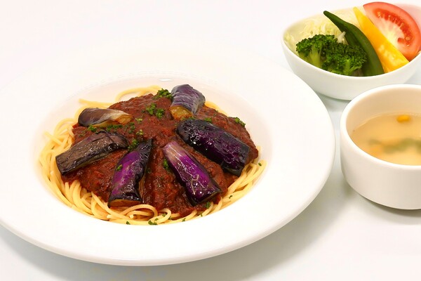 茄子のミートソーススパゲッティ