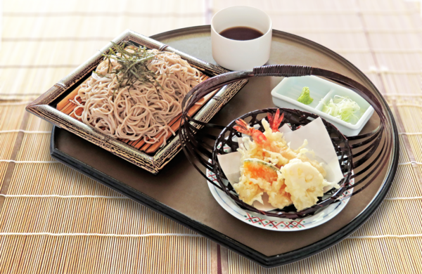 海老と野菜の天ざる蕎麦