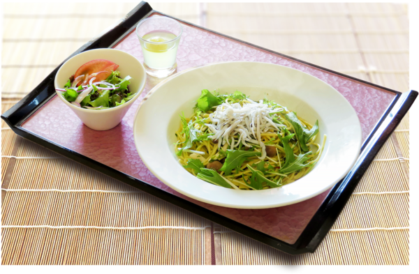 生海苔としらすのペペロンチーノ