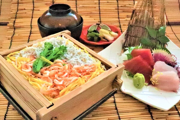 桜海老としらすのせいろ蒸し